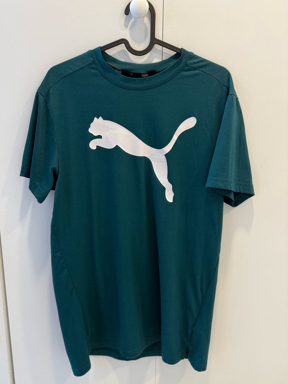 Puma Teal Green Crewneck Tee with Dark Logo